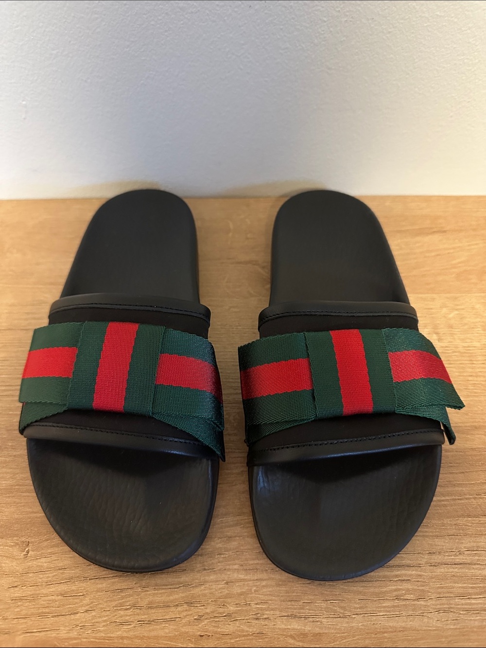 NEW Gucci Bow Black Slides Sandals Flip Flops